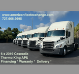 6 x 2019 FREIGHTLINER CASCADIA 126 DD15 DT-12 AUTO THERMO KING APU INVERTER 738 k miles - Semi Truck